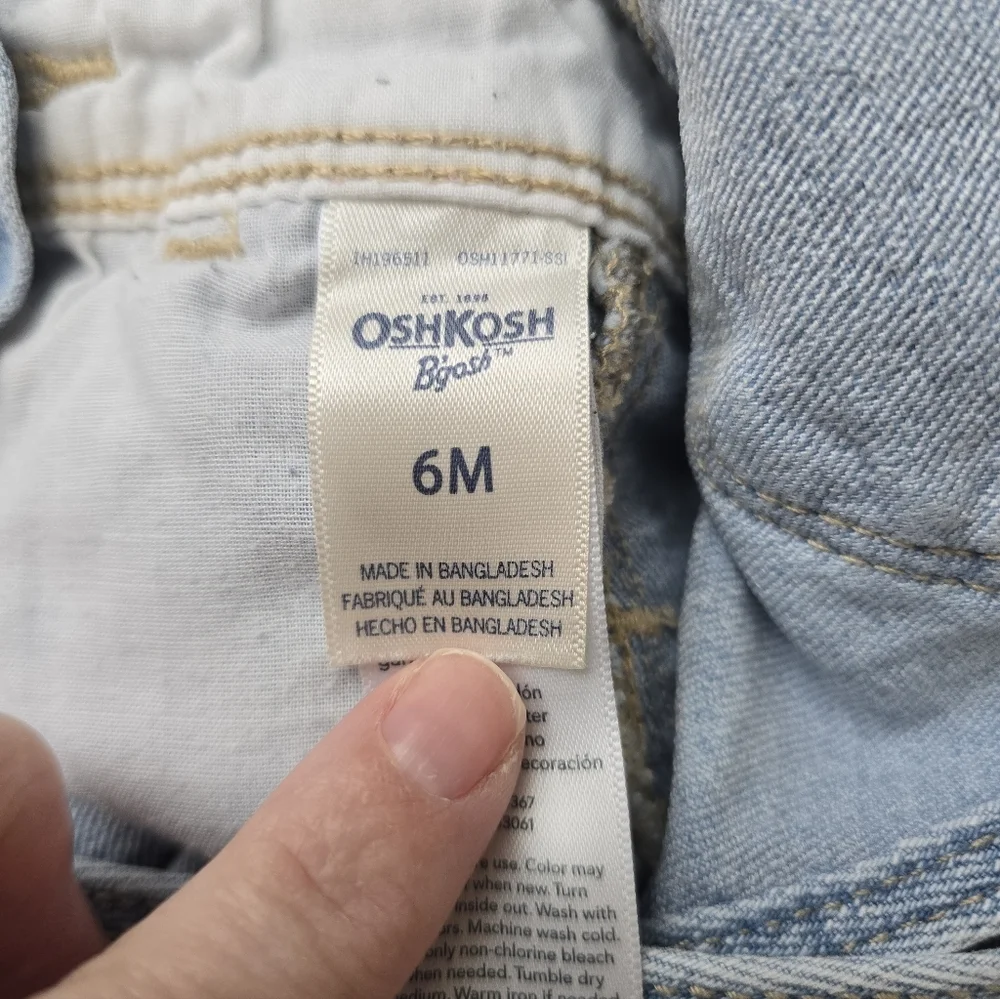 OshKosh B'gosh Vintage Denim Overalls Infant Size 6 Month